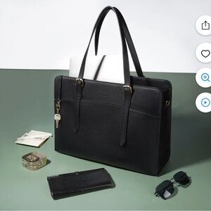 Ecosystem Black Leather Women's Laptop Bag-make an offer